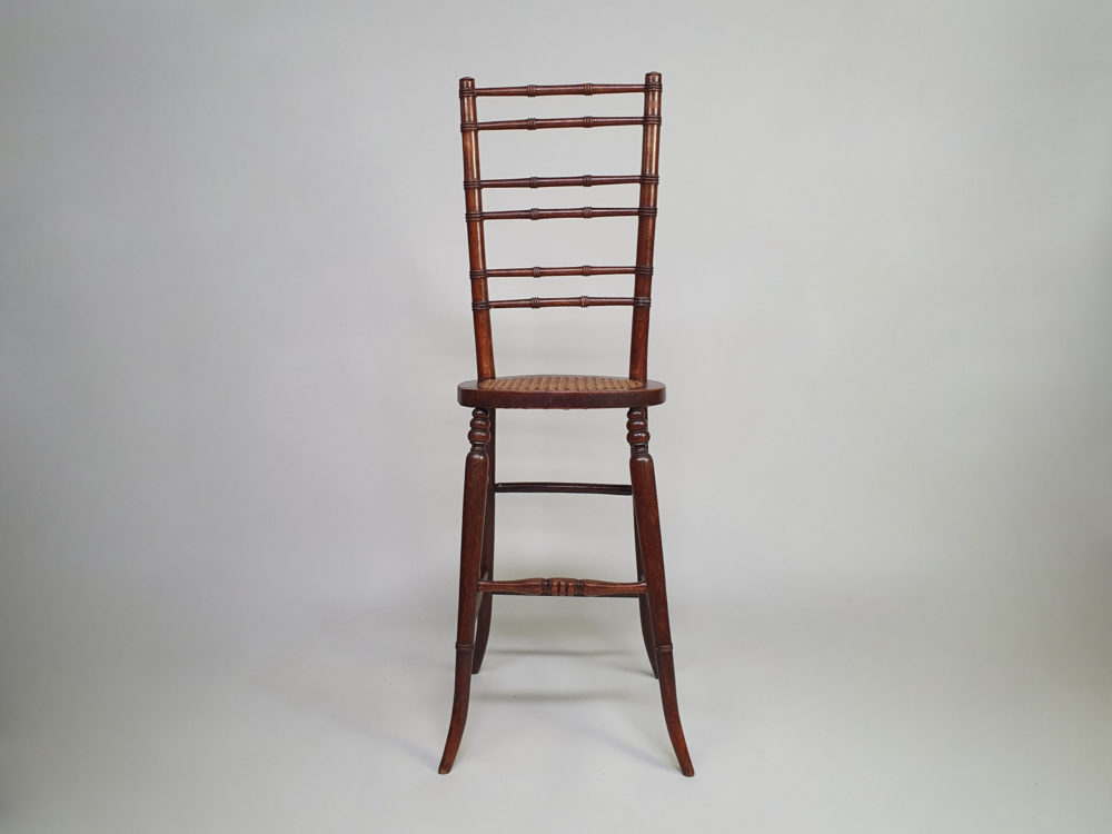 Antique Georgian child's Correction or Training faux bamboo Chair