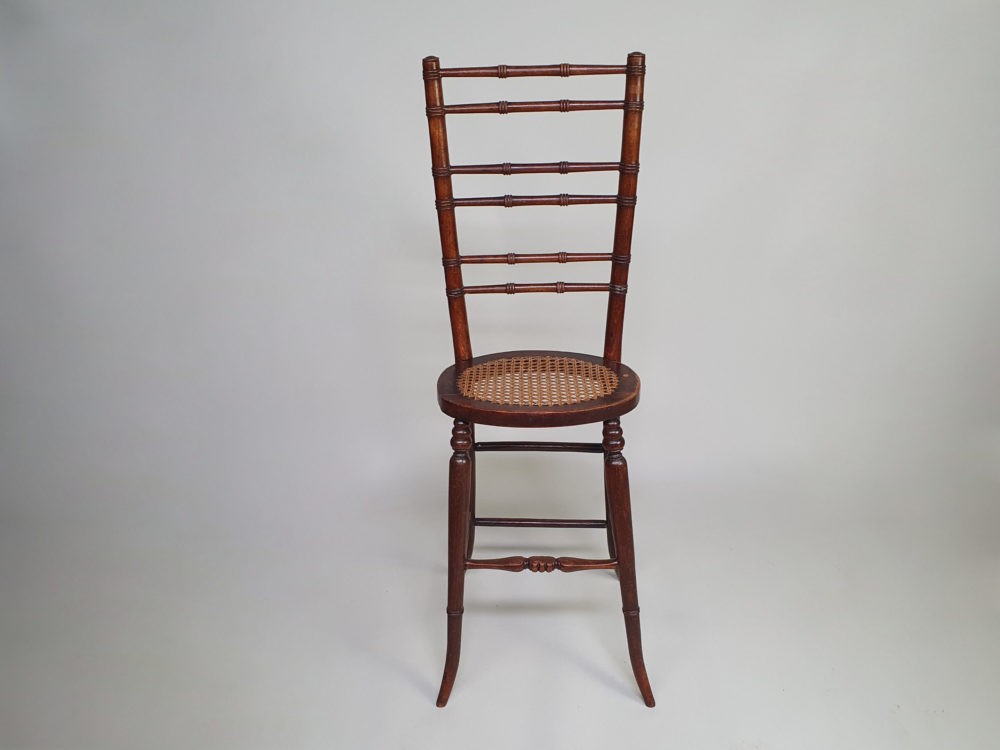 Antique Georgian child's Correction or Training faux bamboo Chair