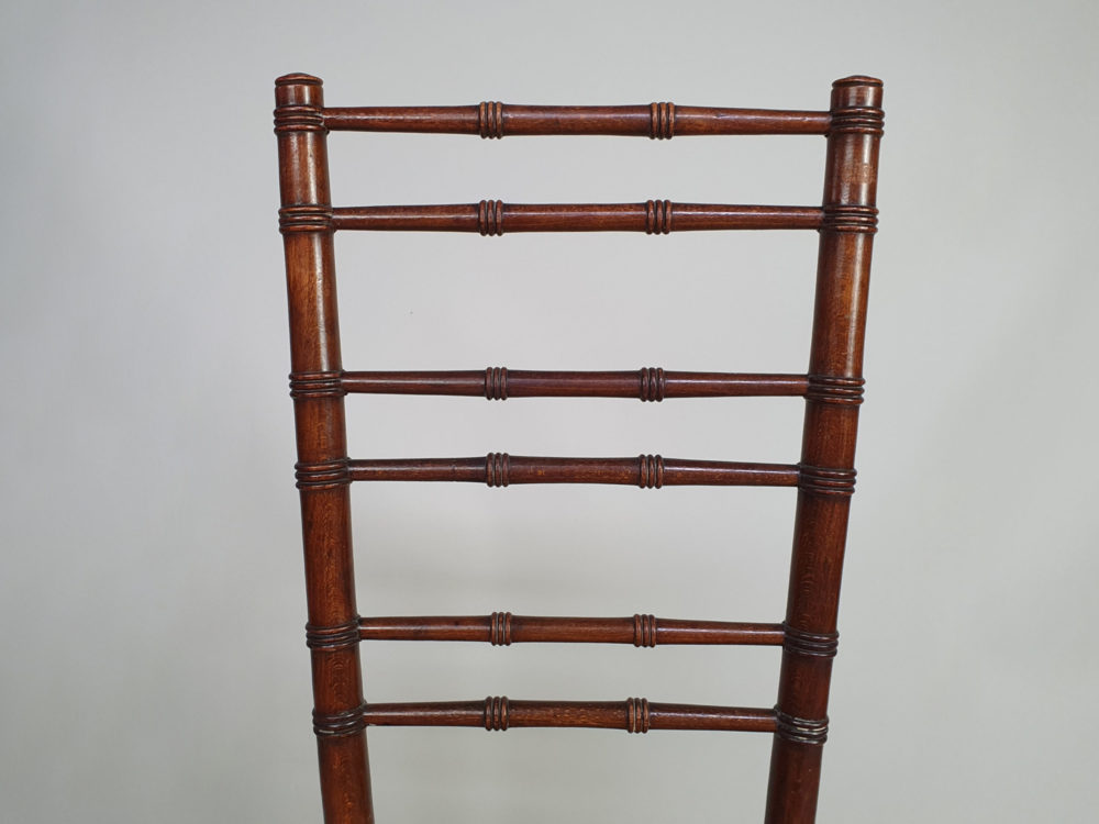 Antique Georgian child's Correction or Training faux bamboo Chair