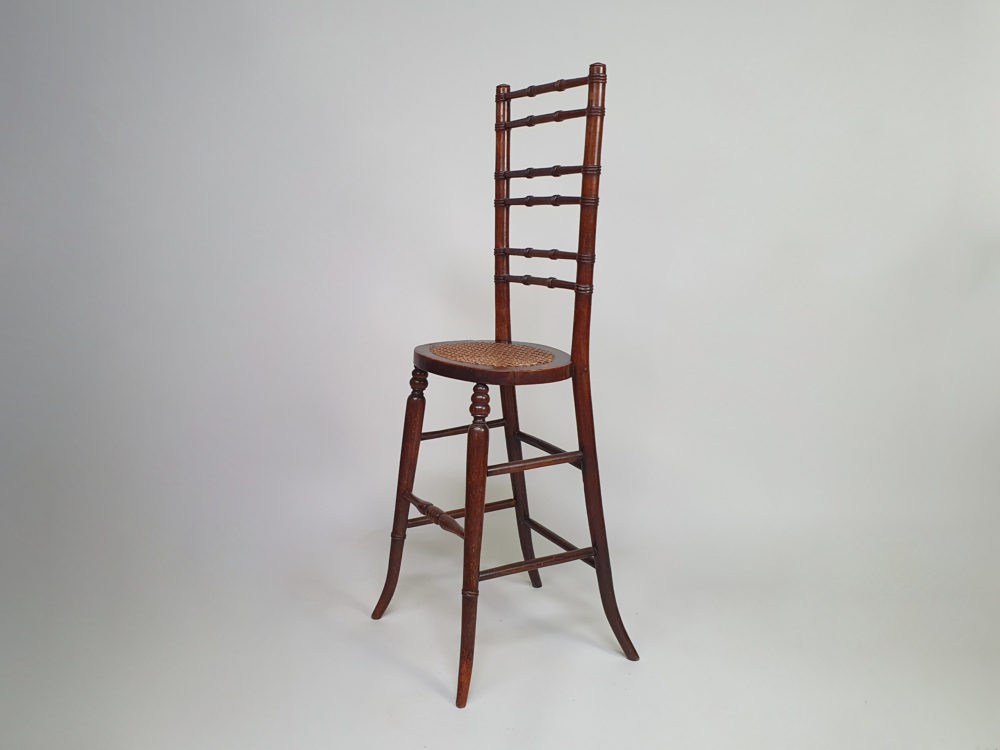 Antique Georgian child's Correction or Training faux bamboo Chair