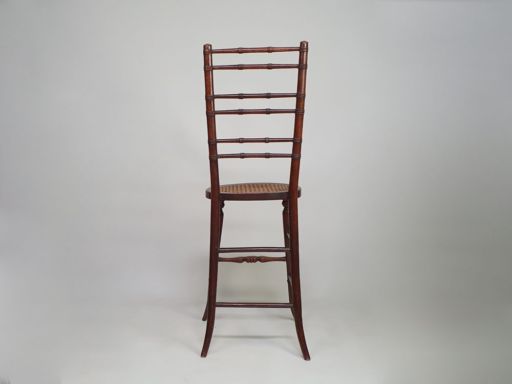 Antique Georgian child's Correction or Training faux bamboo Chair