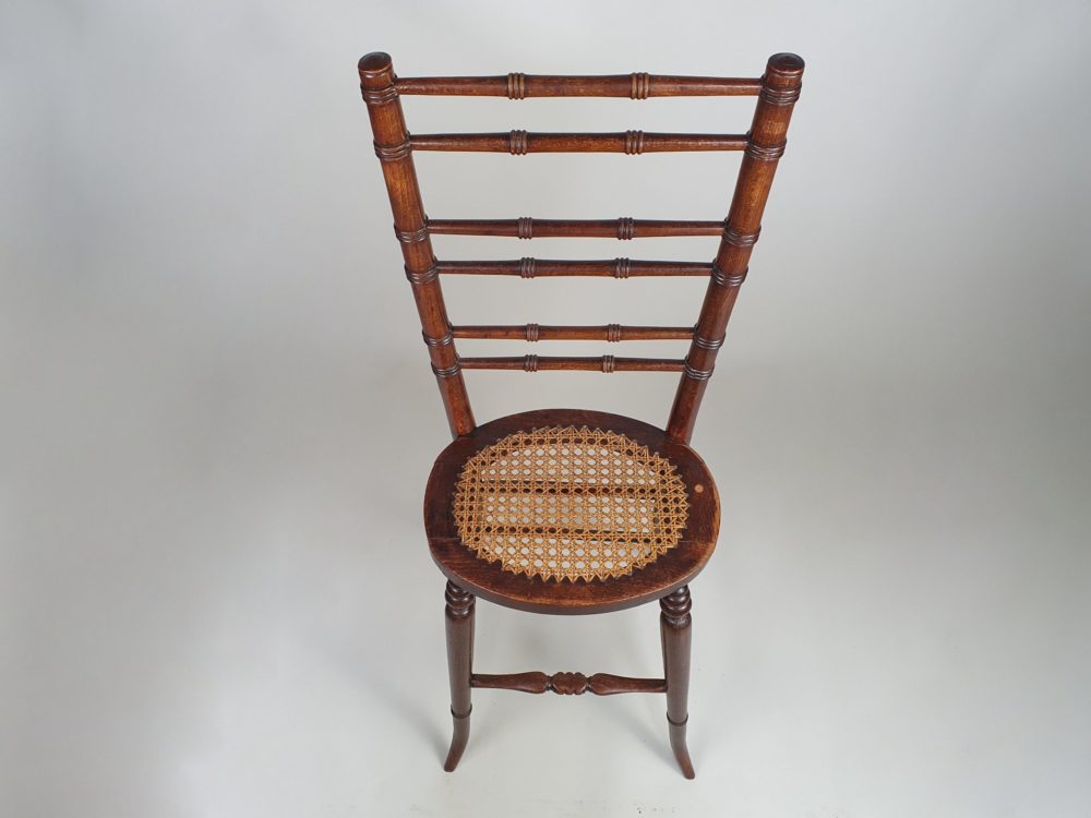 Antique Georgian child's Correction or Training faux bamboo Chair
