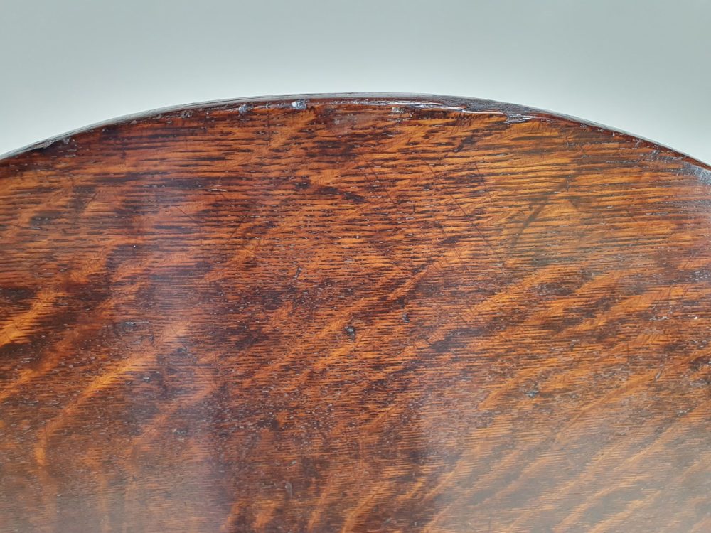 Antique Georgian tiger oak Tilt Top Table