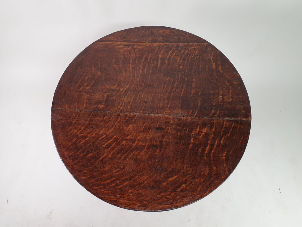 Antique Georgian tiger oak Tilt Top Table