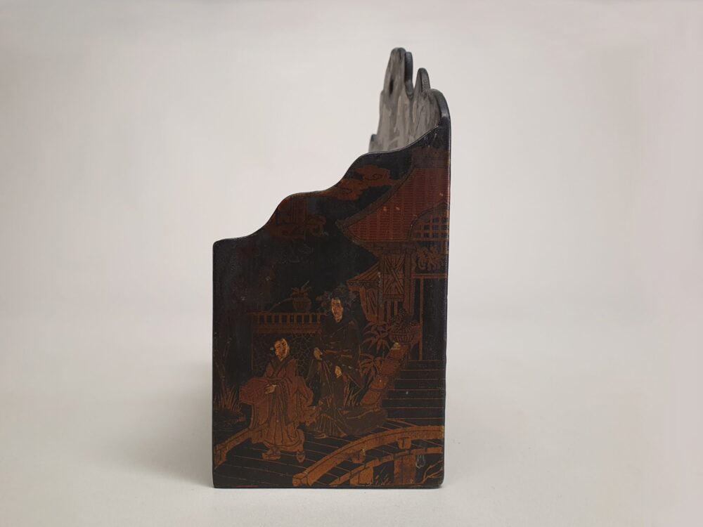 Antique Japanese Chinoiserie papier-mâché Letter Rack