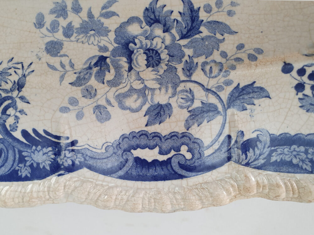 Antique Minton blue & white Chinese Marine Platter