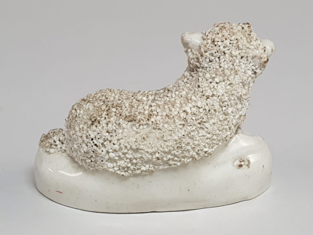 Victorian Staffordshire porcelain Sheep and Rams with Confetti Coats