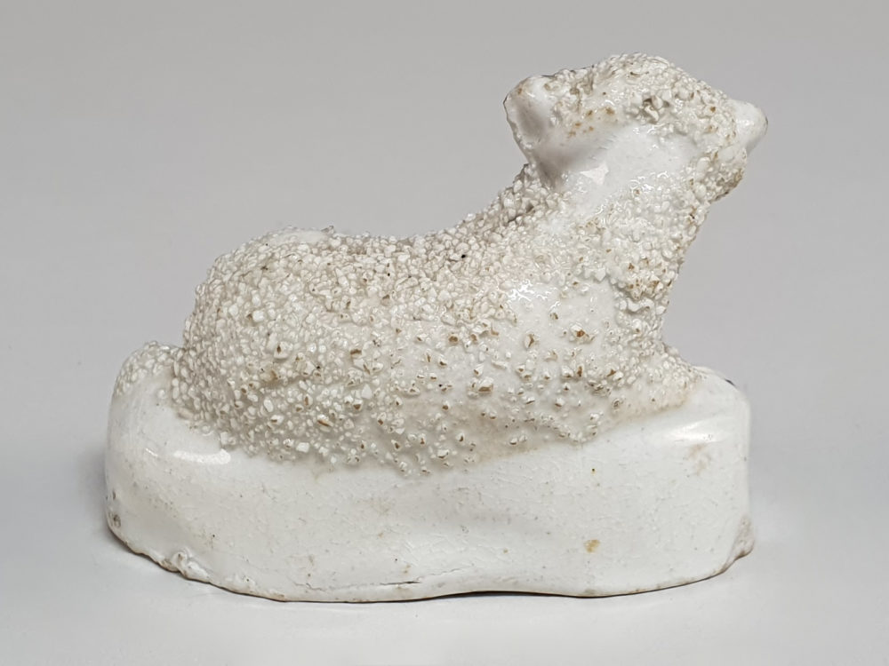 Victorian Staffordshire porcelain Sheep and Rams with Confetti Coats