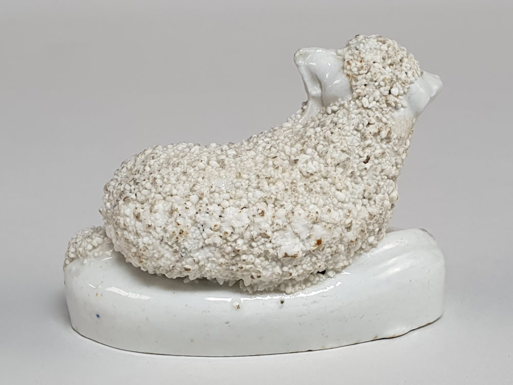 Victorian Staffordshire porcelain Sheep and Rams with Confetti Coats