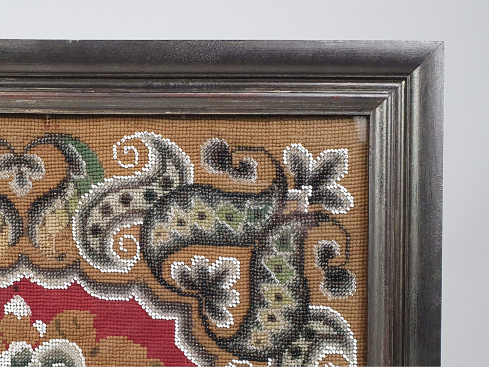 Victorian framed Beadwork Panel