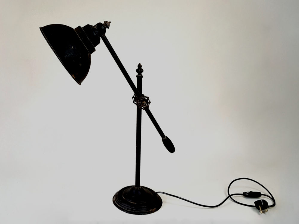 Antique Art Deco black angle poise Table Lamp