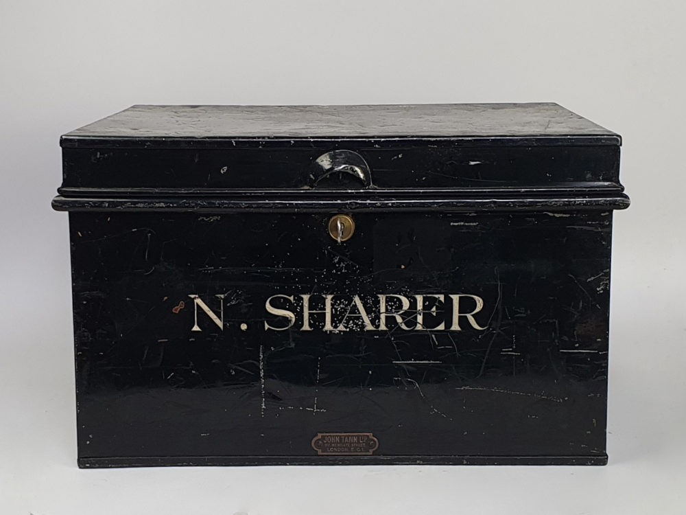 Antique black metal Solicitor's Deed Box