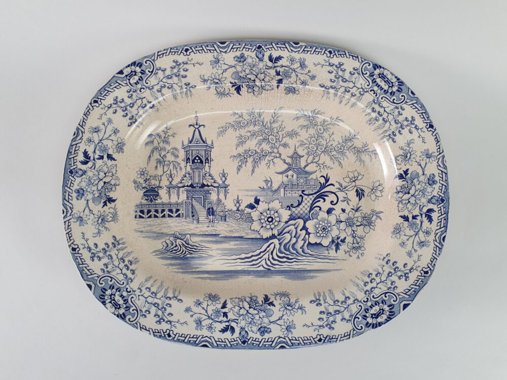 Antique blue & white transfer Platter or Meat Dish