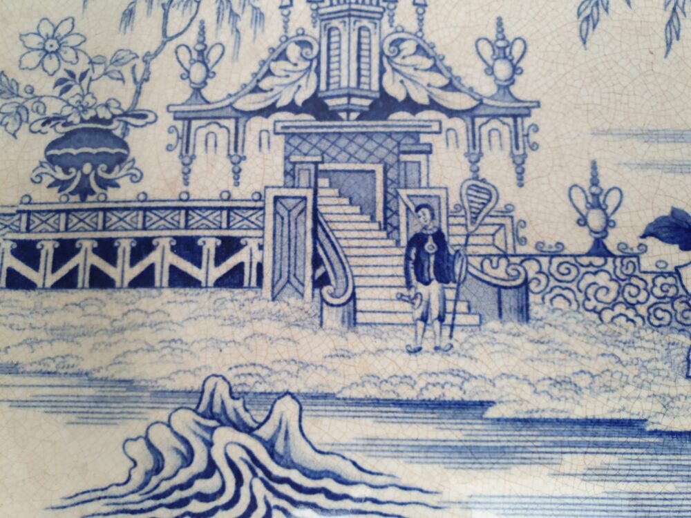 Antique blue & white transfer Platter or Meat Dish