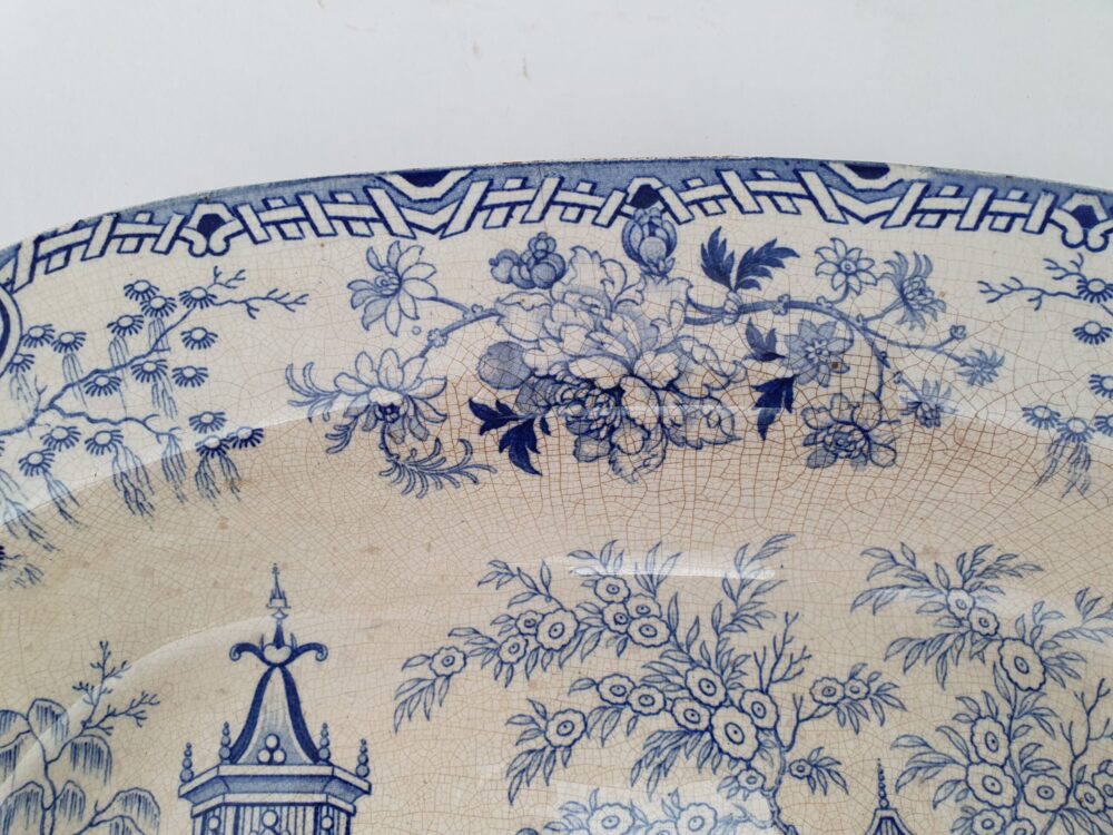 Antique blue & white transfer Platter or Meat Dish