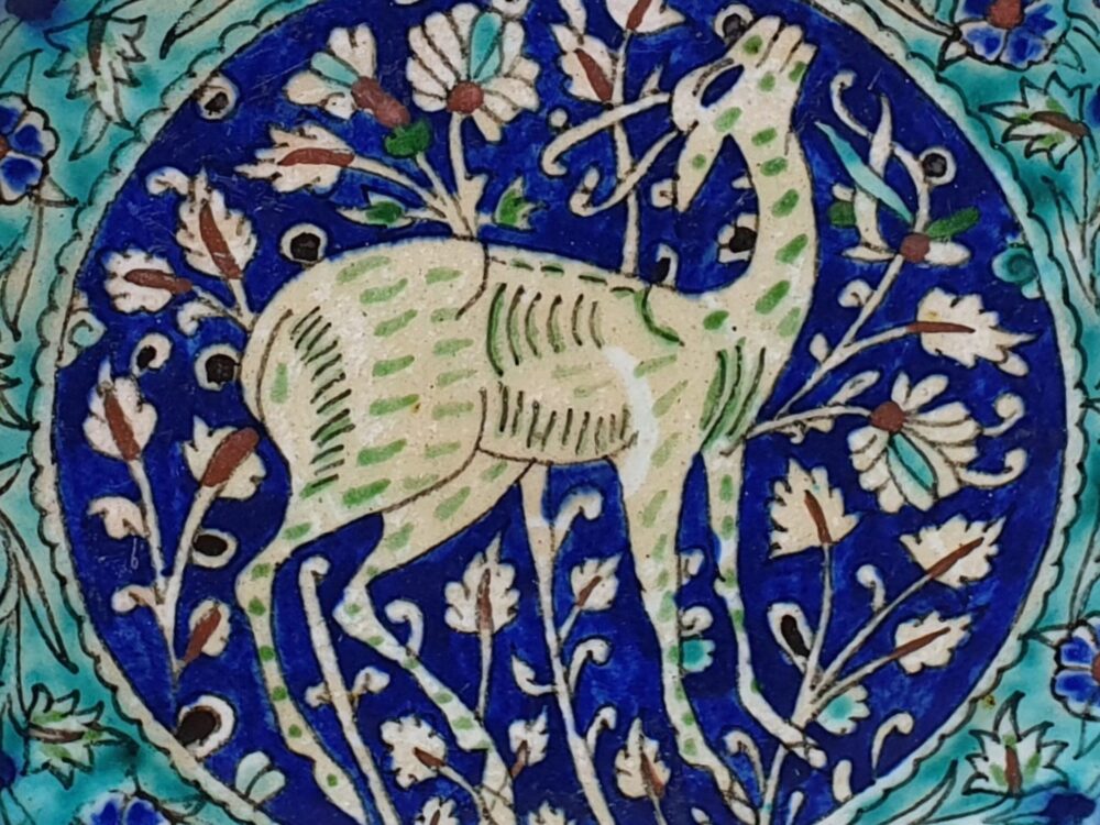 Antique ceramic Armenian Gazelle Plate