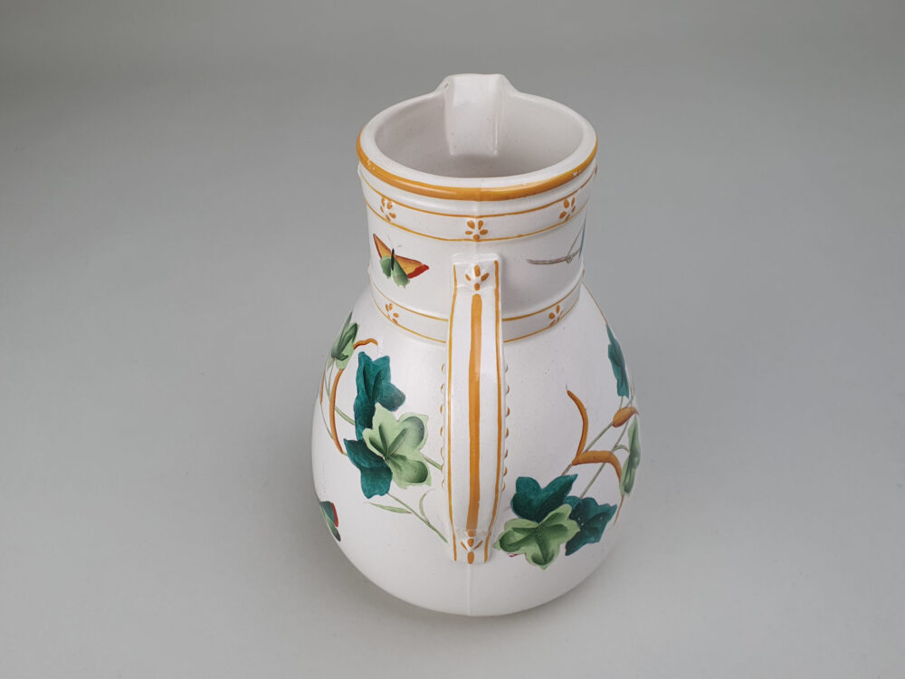Antique ceramic Davenport Jug, featuring the Ivy & Fly pattern
