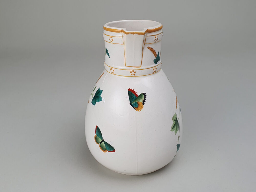 Antique ceramic Davenport Jug, featuring the Ivy & Fly pattern