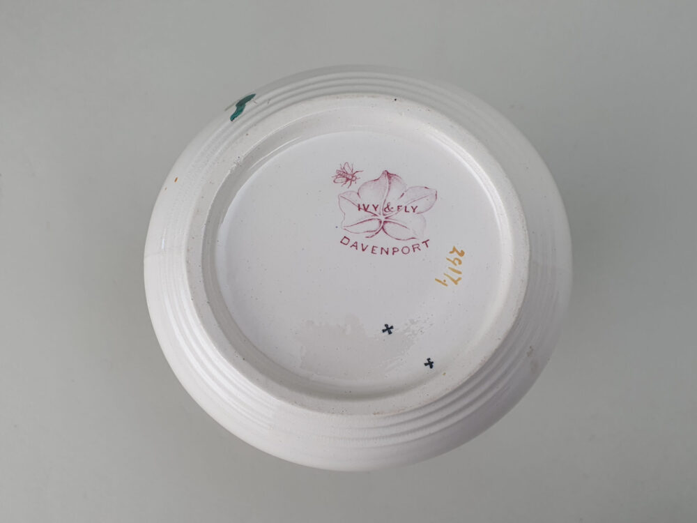 Antique ceramic Davenport Jug, featuring the Ivy & Fly pattern