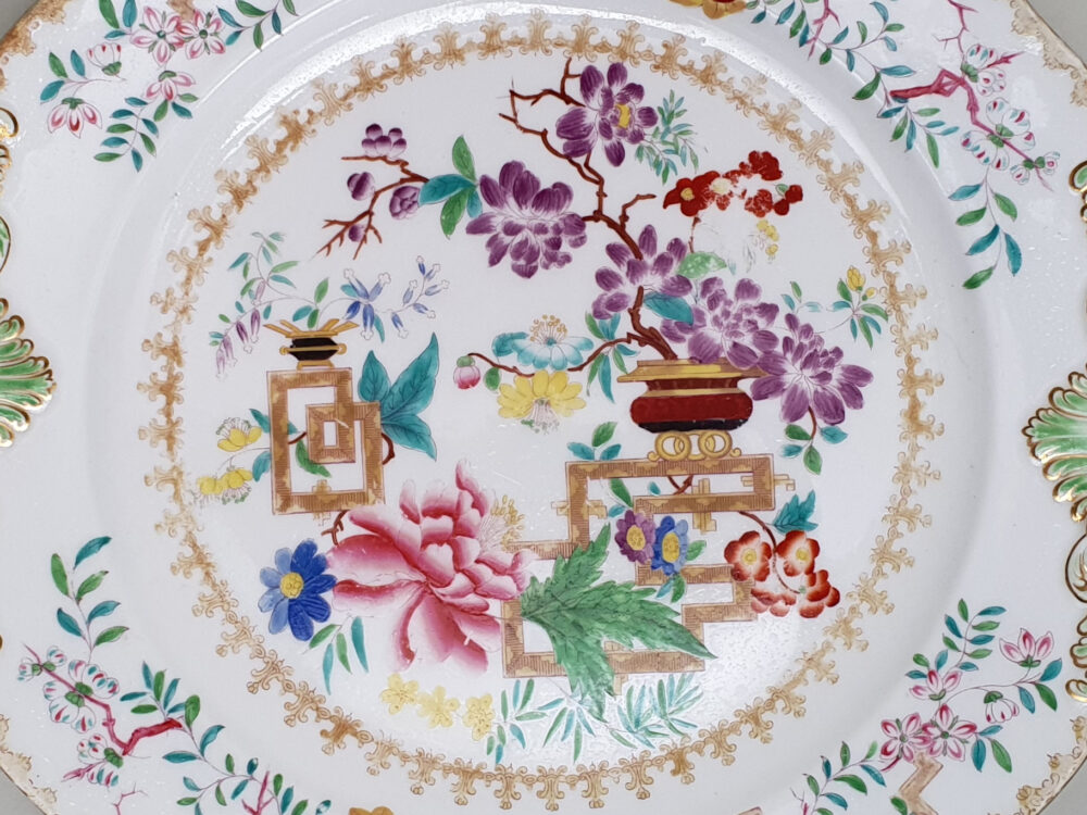 Antique ceramic Minton oval serving platter or plate, in Chinese Tree, 1959 pattern