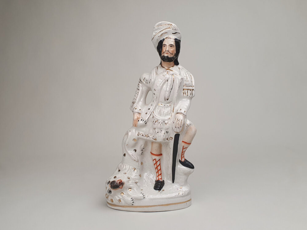 Antique ceramic Victorian Staffordshire Figure of 'The Lion Slayer