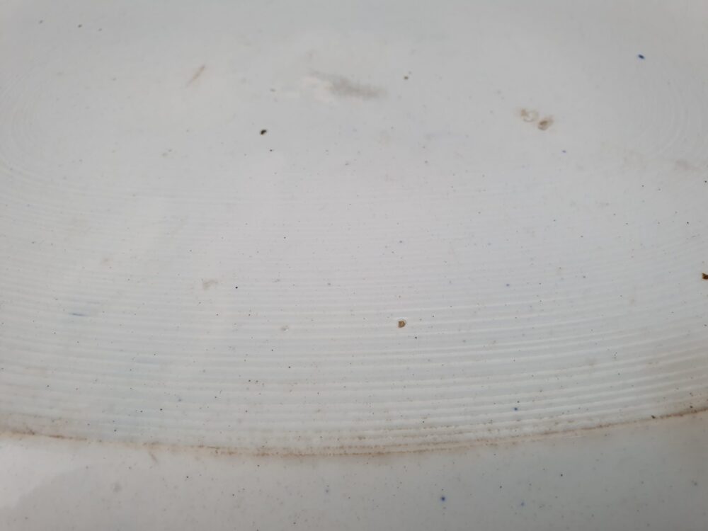 Antique ceramic willow pattern Platter or Meat Plate with a comb back or combed back