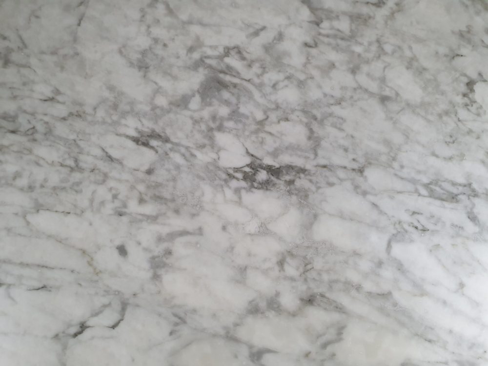 Antique circular white Marble Table on wrought iron base
