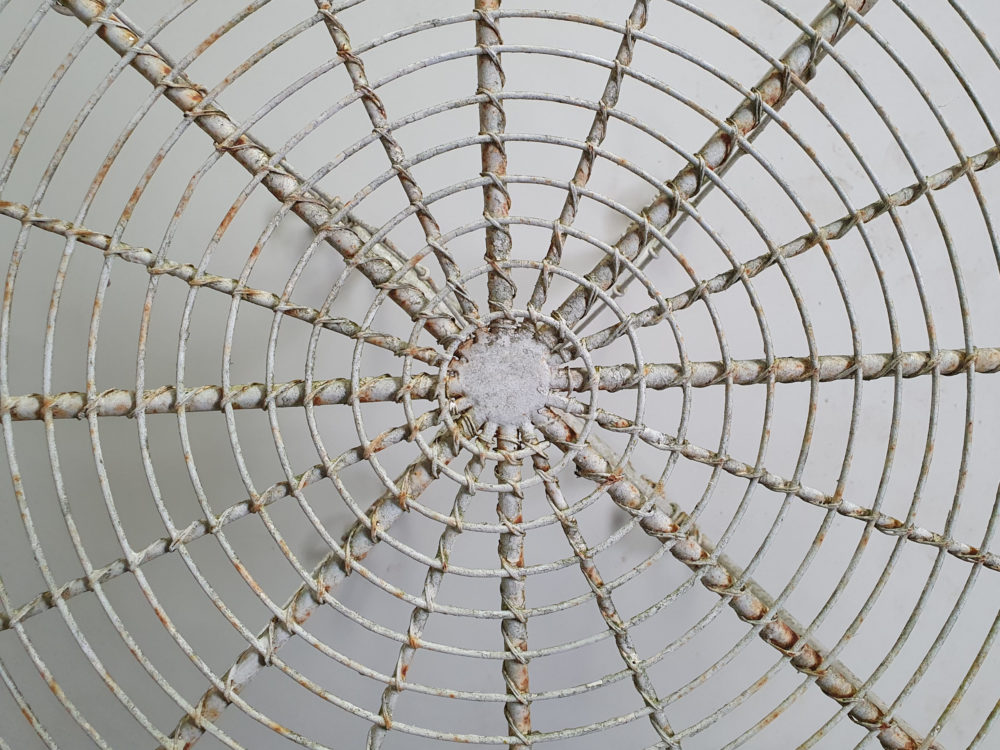 Antique circular white wrought iron & wirework Garden Table