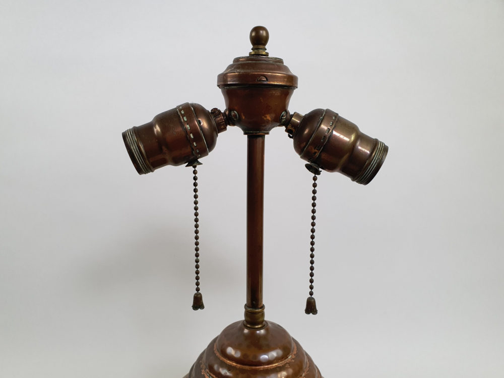 Antique copper Table Lamp operated via two copper chains