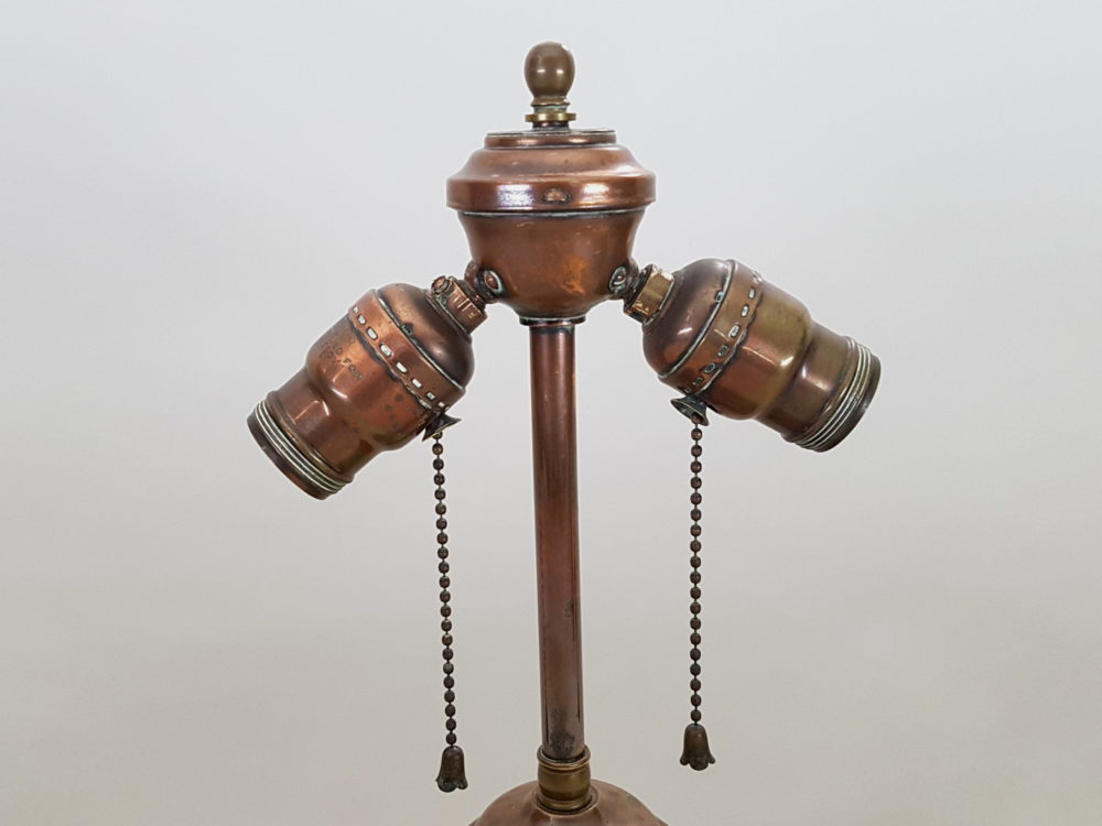 Antique copper Table Lamp operated via two copper chains