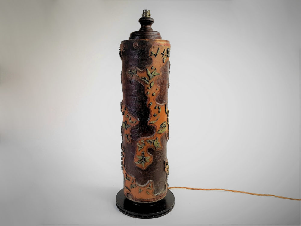 Antique early 1900s French Wallpaper Roller converted into a Table Lamp