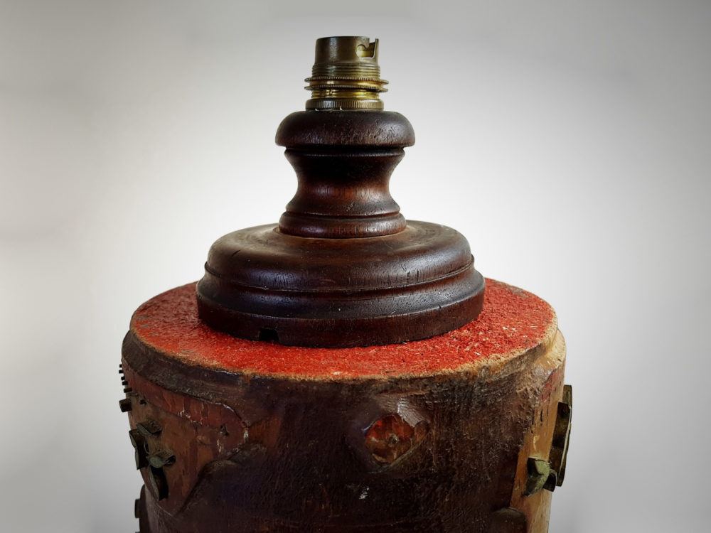 Antique early 1900s French Wallpaper Roller converted into a Table Lamp