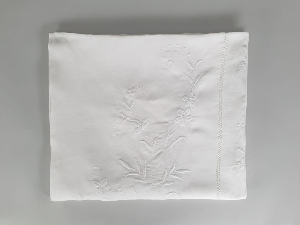 Antique embroidered white Bedspread