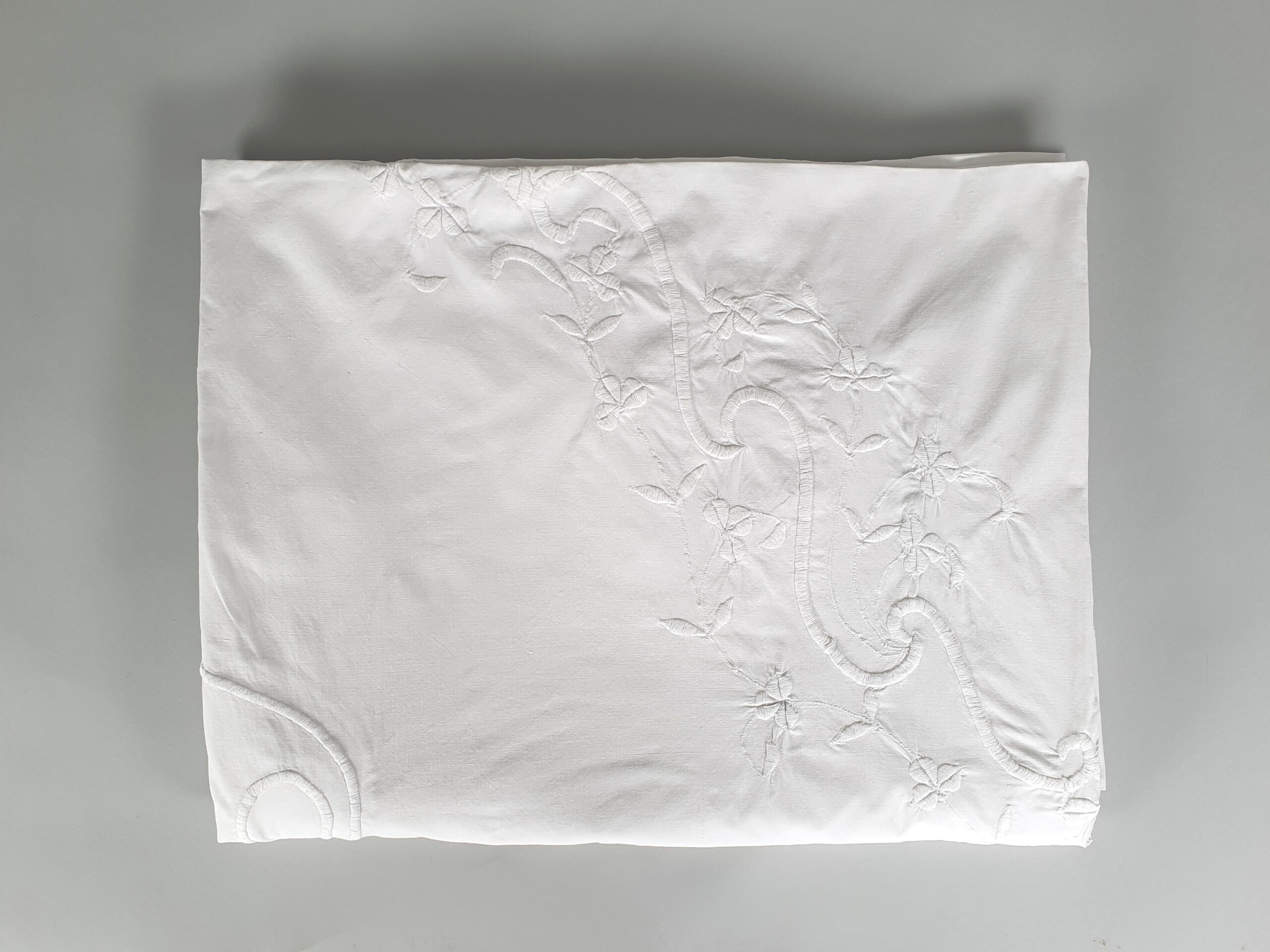 Antique embroidered white Bedspread