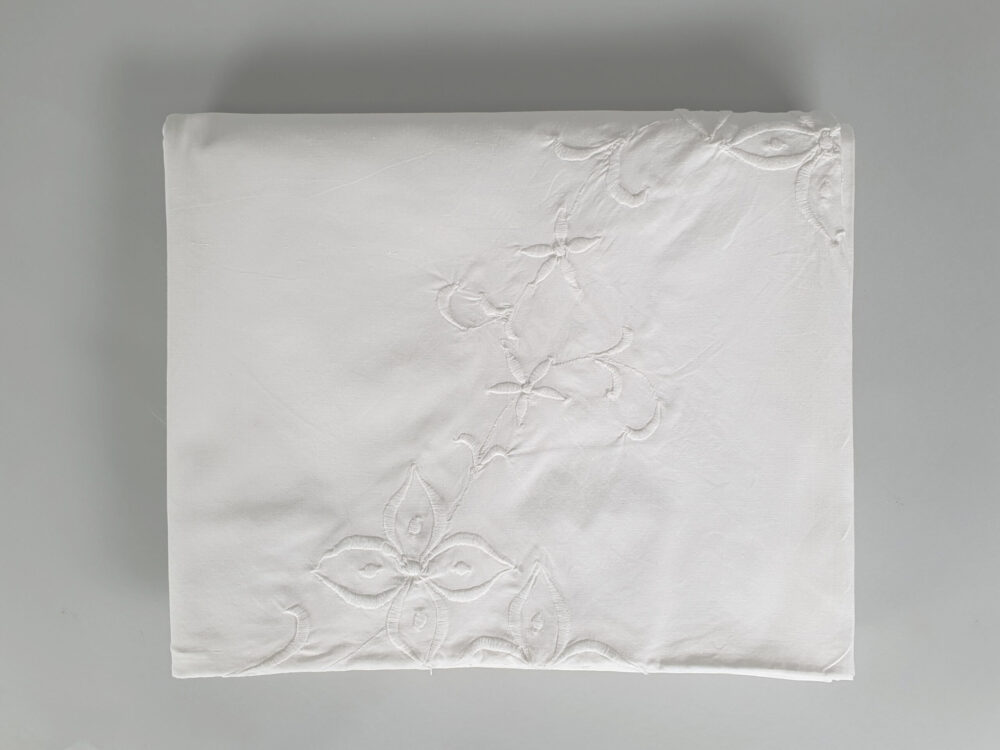 Antique embroidered white Bedspread