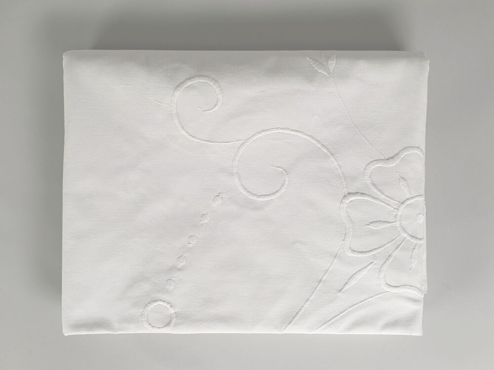 Antique embroidered white Bedspread