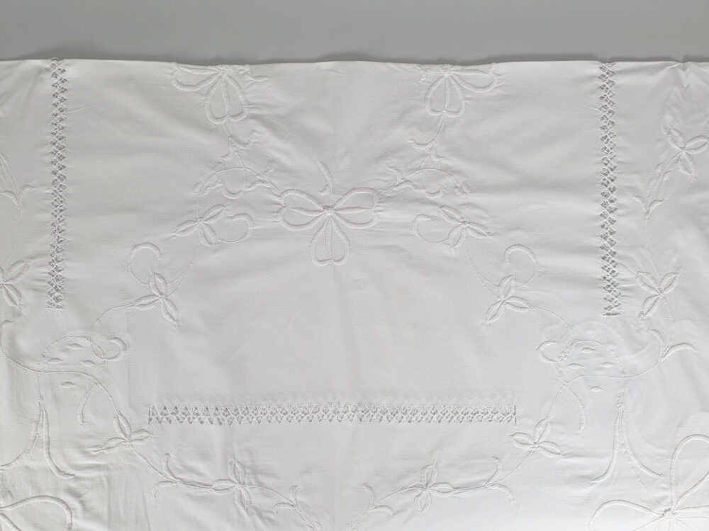 Antique embroidered white Bedspread
