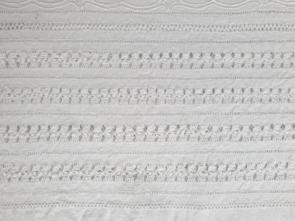 Antique embroidered white Tablecloth