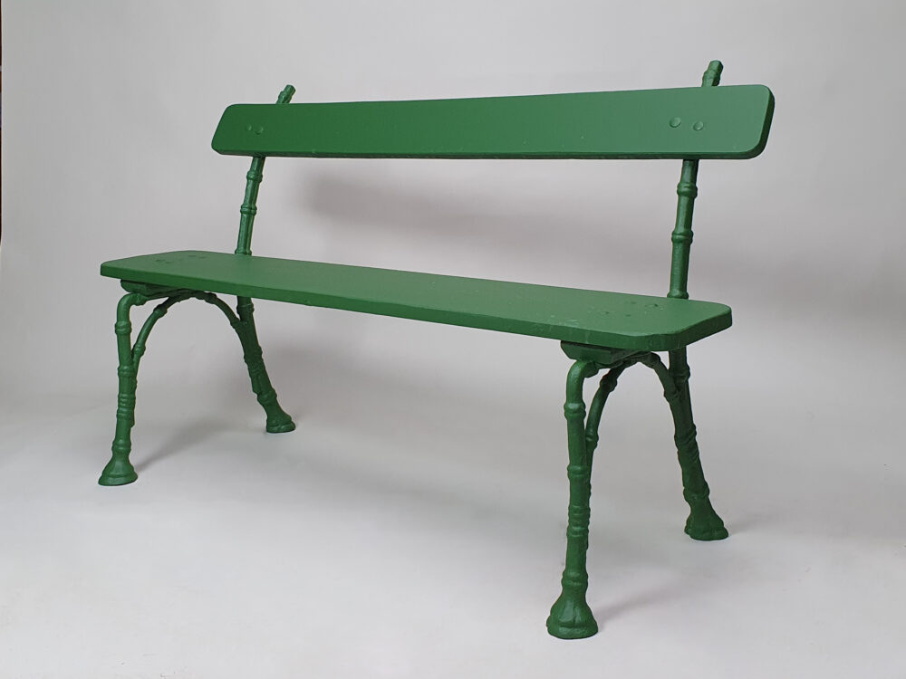Antique french cast iron faux bois garden bench