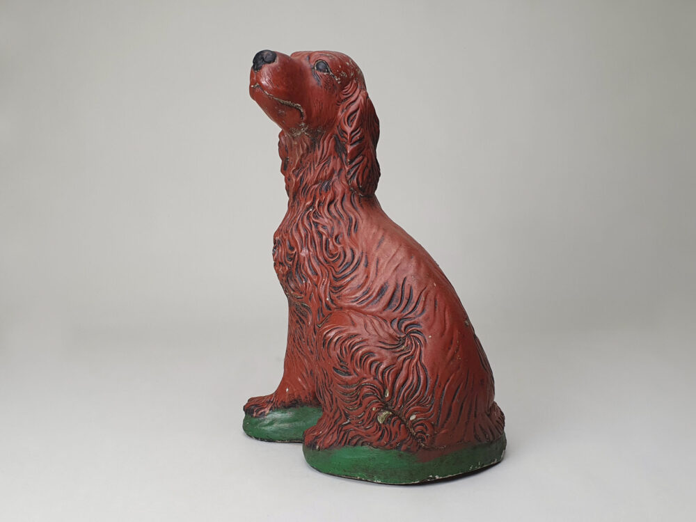 Antique garden Ornament, Spaniel Dog in original paint