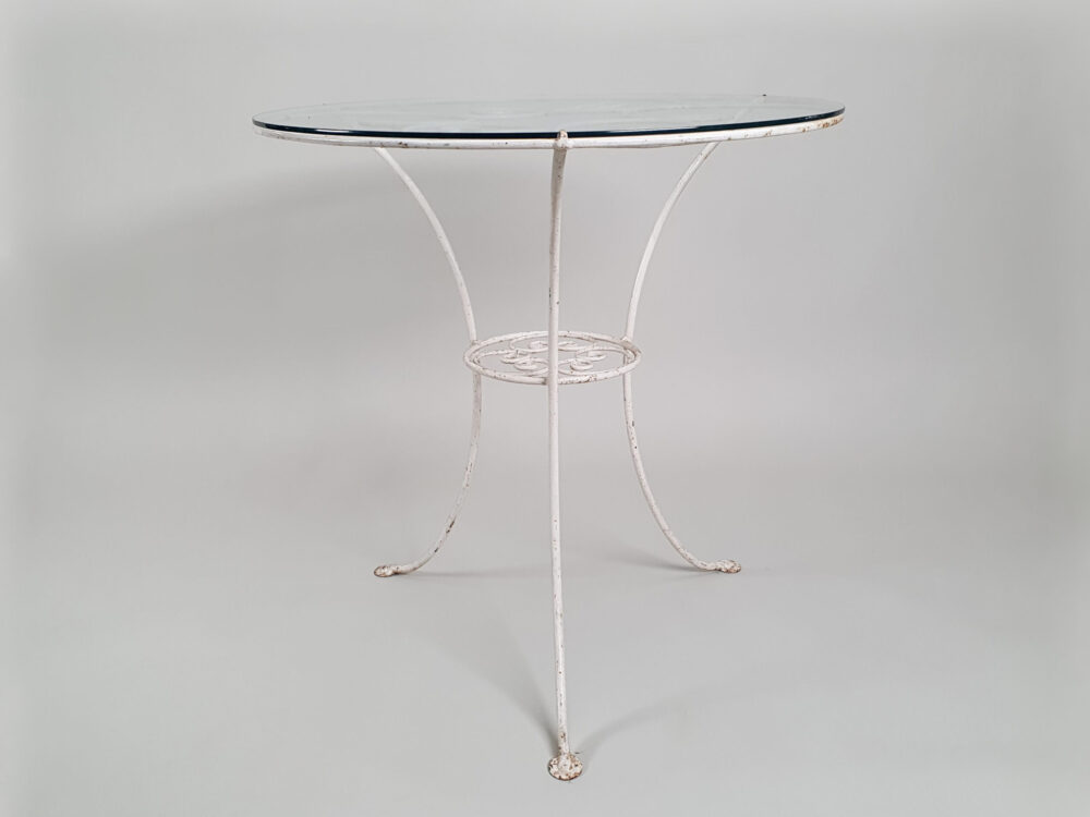 Antique garden furniture set - Table & 4 Chairs in original white paint