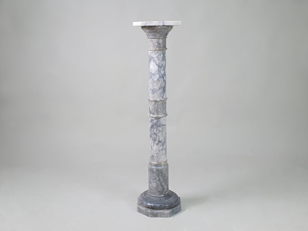 Antique grey and white alabaster Column