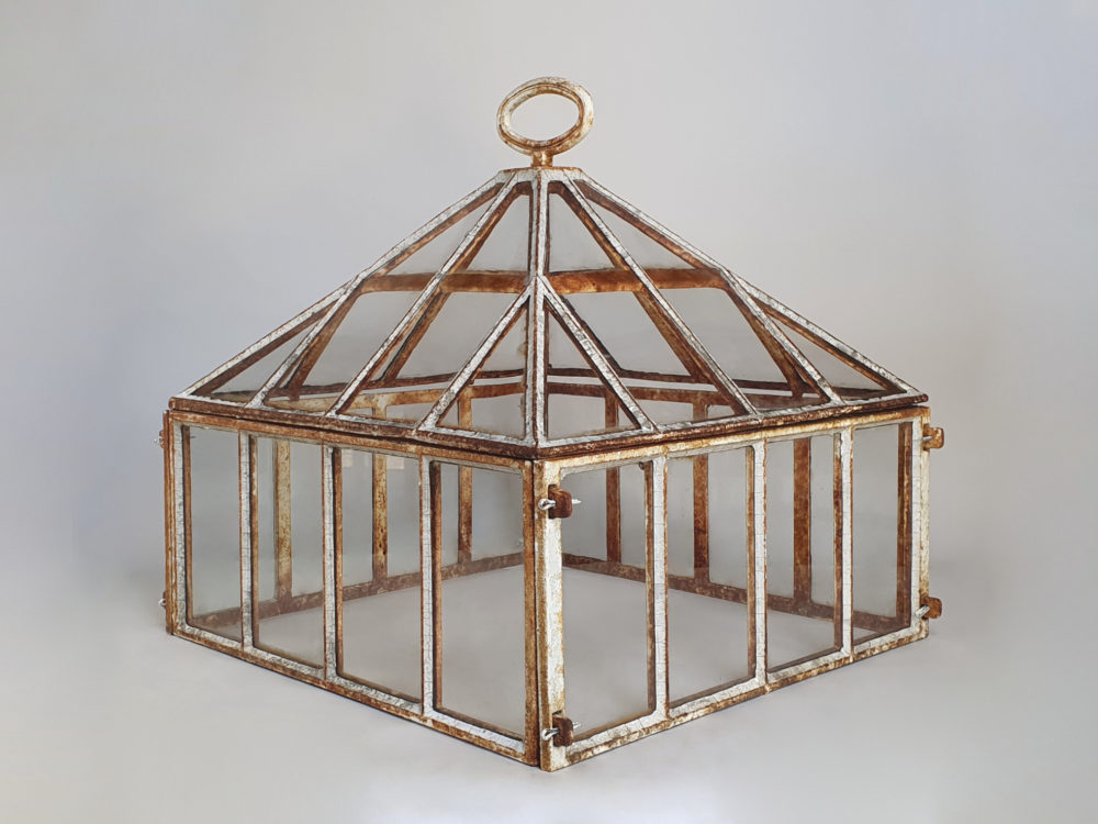 Antique iron and glass Garden Cloche