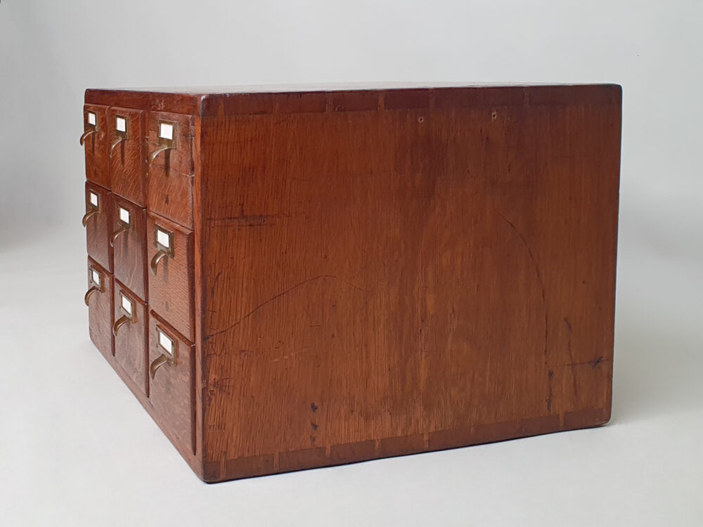 Antique library index card filing cabinet
