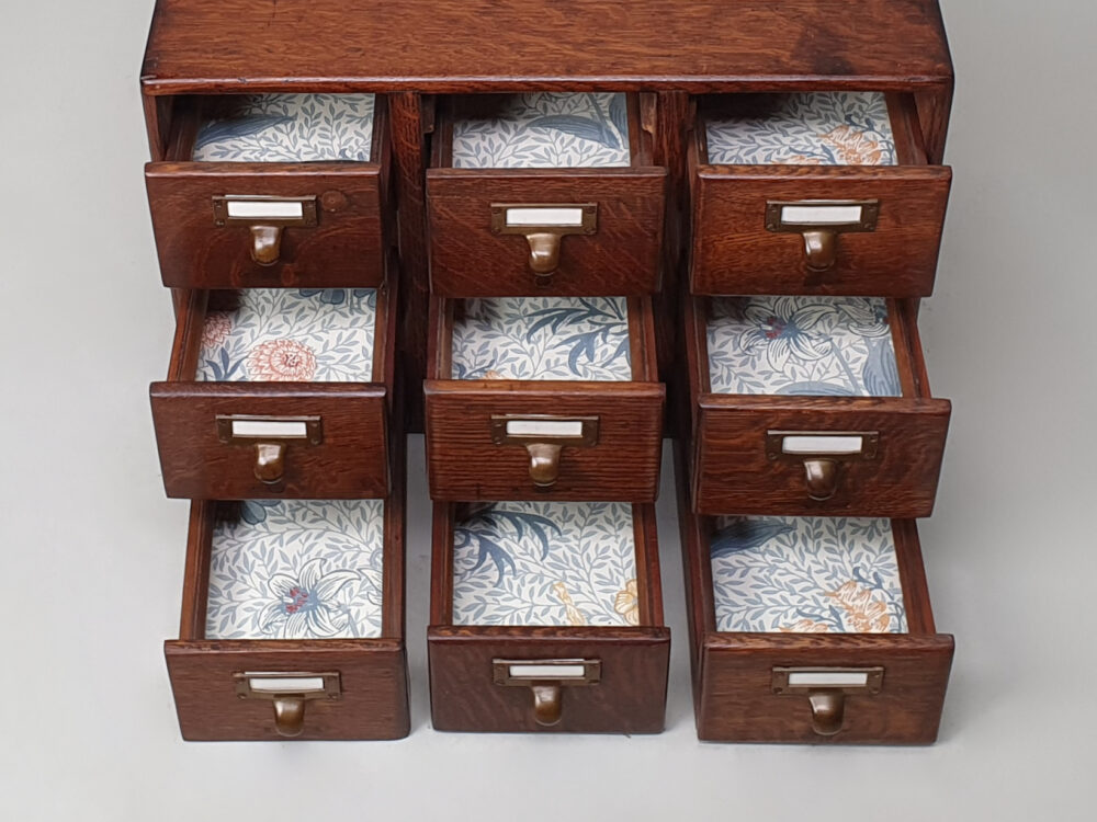 Antique library index card filing cabinet