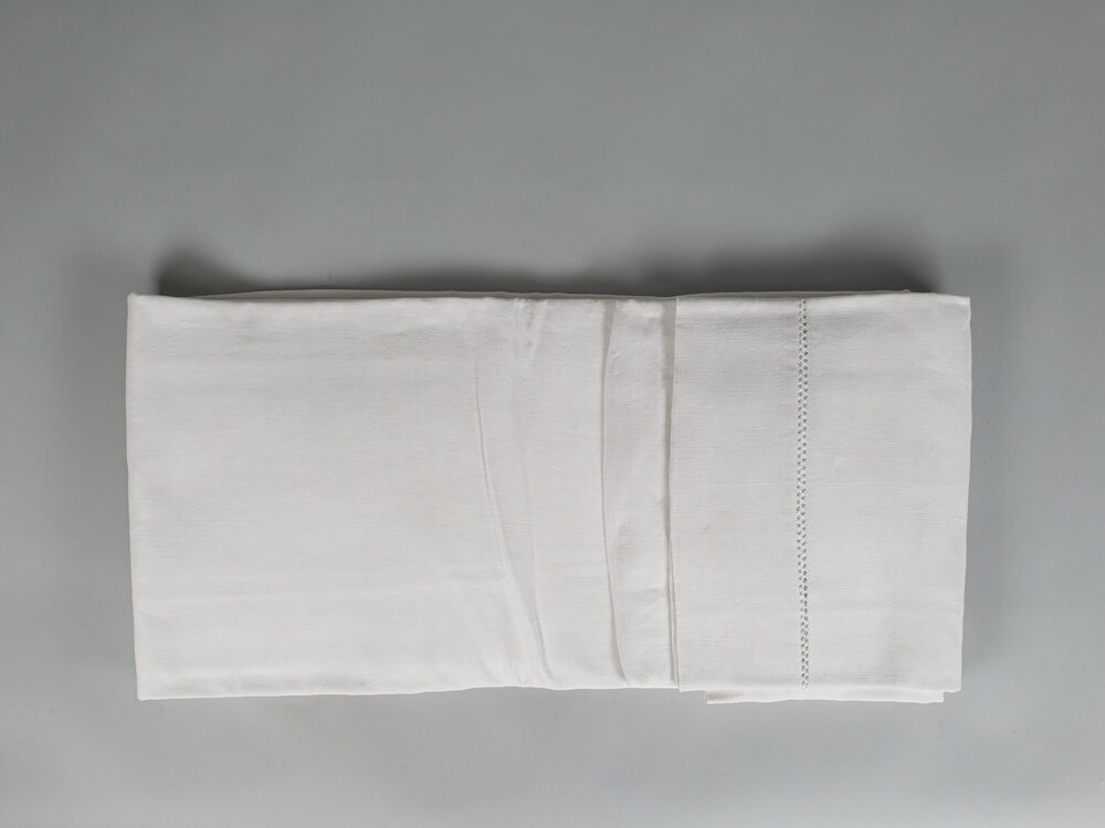 Antique linen French Sheet with monogram M L