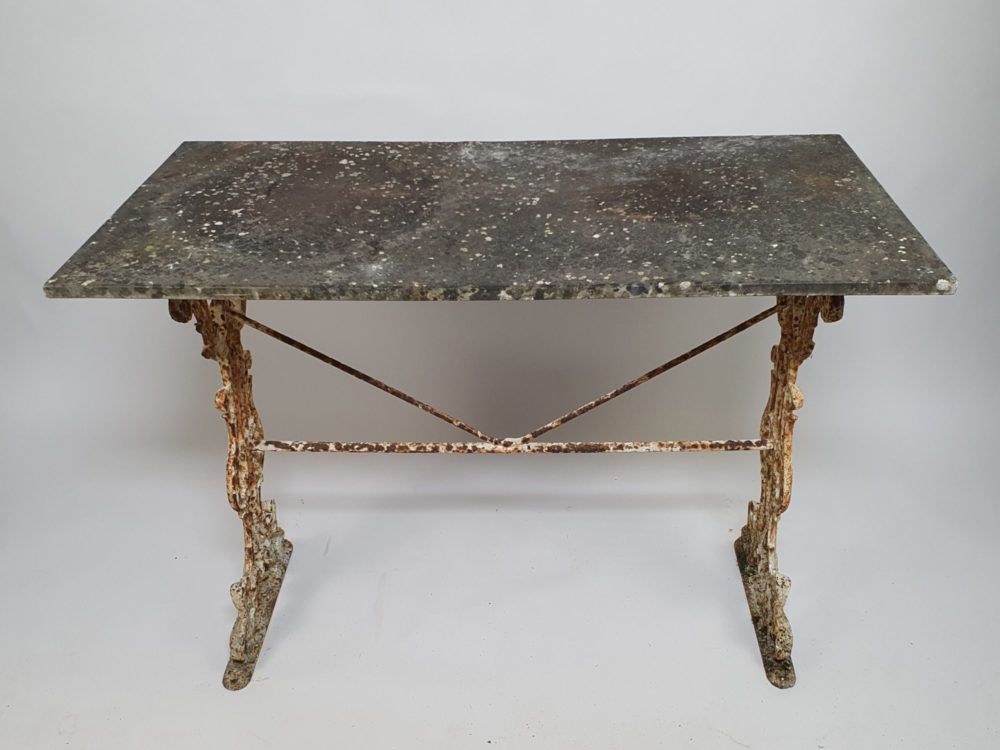 Antique Marble Table with cast iron base