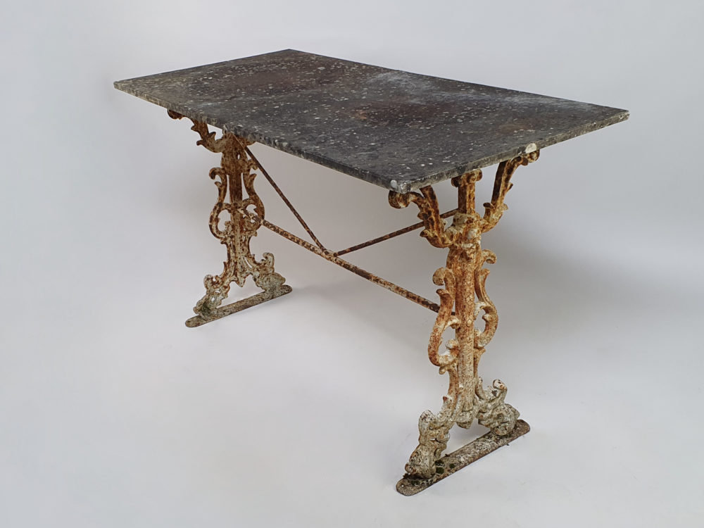 Antique Marble Table with cast iron base