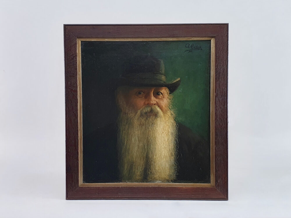 Antique oil painting - Portrait of a Bearded Man