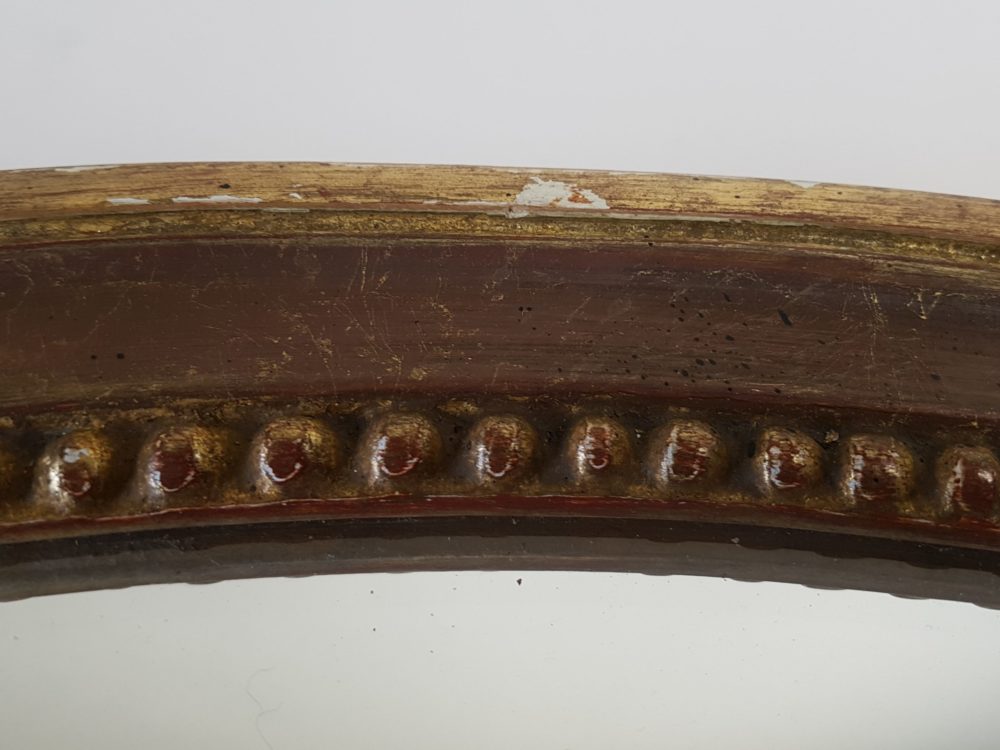 Antique oval gilt wood Mirror